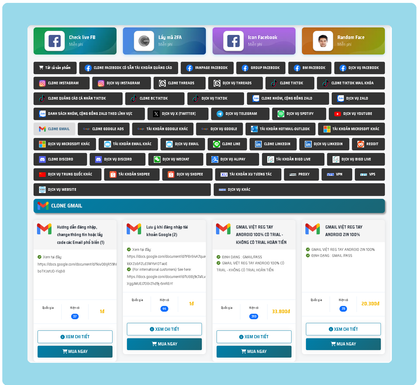 MỞ WEBSITE SHOP MMO (SHOPCLONE7)